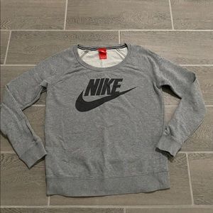Nike Grey Swoosh Crew Neck Sweater